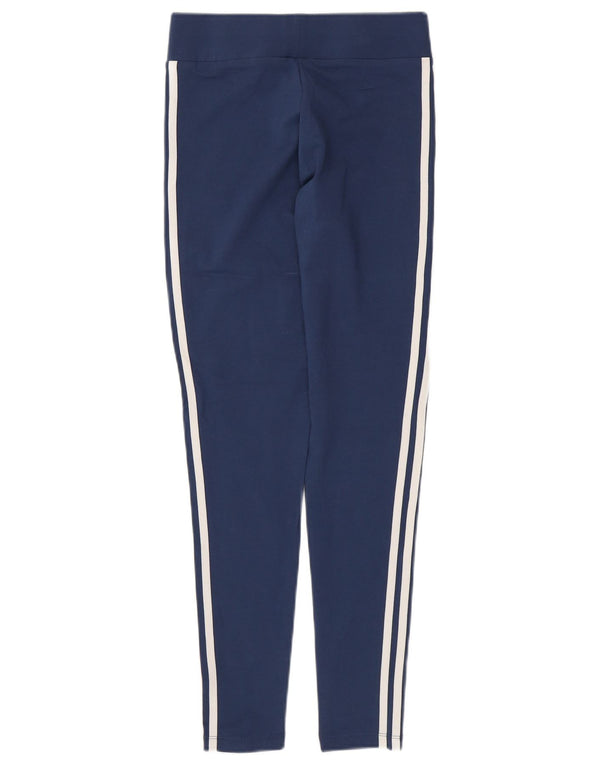 Leggings da donna ADIDAS UK 10 piccoli in cotone blu navy
