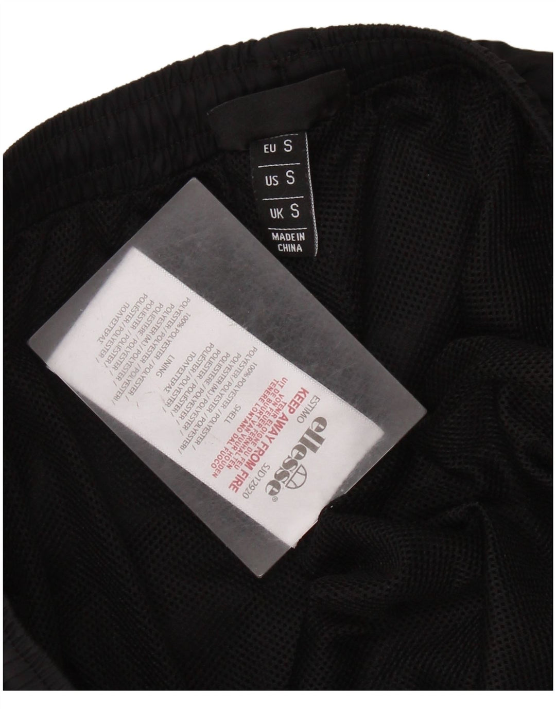 ELLESSE Pantaloni da tuta con grafica da uomo Joggers piccoli in poliestere nero