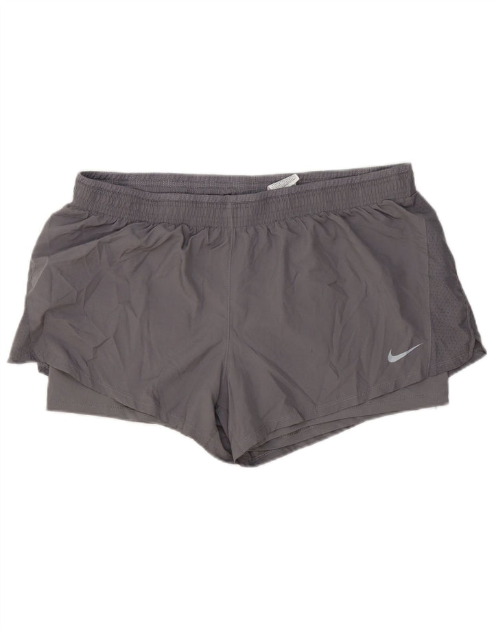 Pantaloncini sportivi Nike da donna Dri Fit UK 20 2XL poliestere grigio