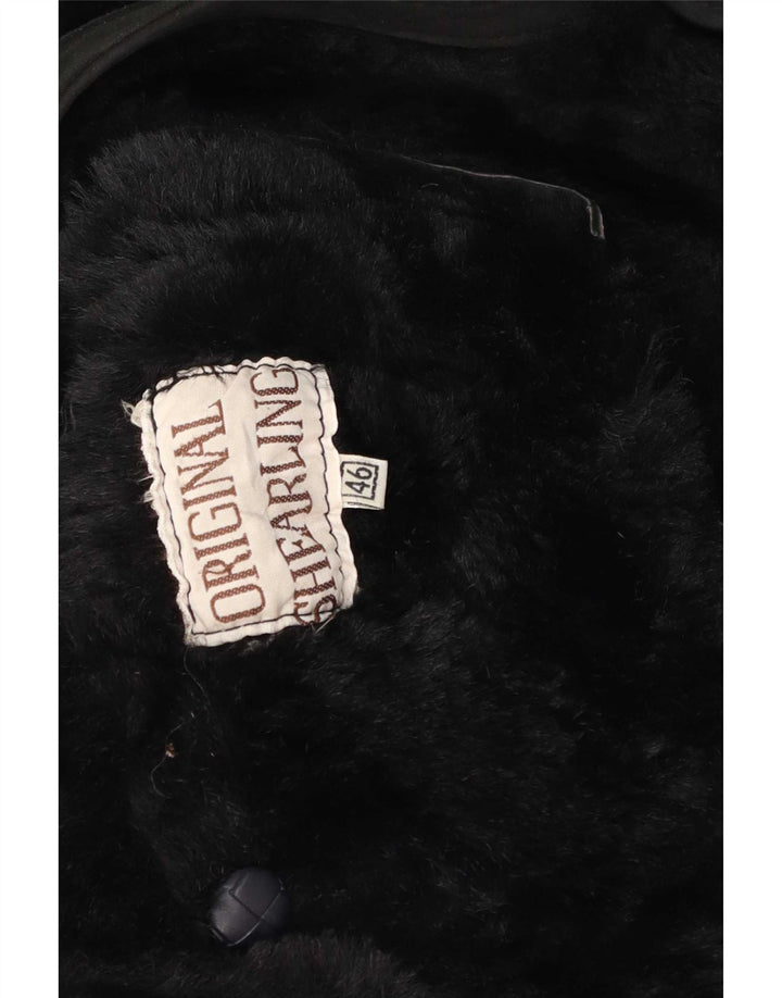Cappotto oversize in shearling vintage da donna IT 46 Grande shearling nero