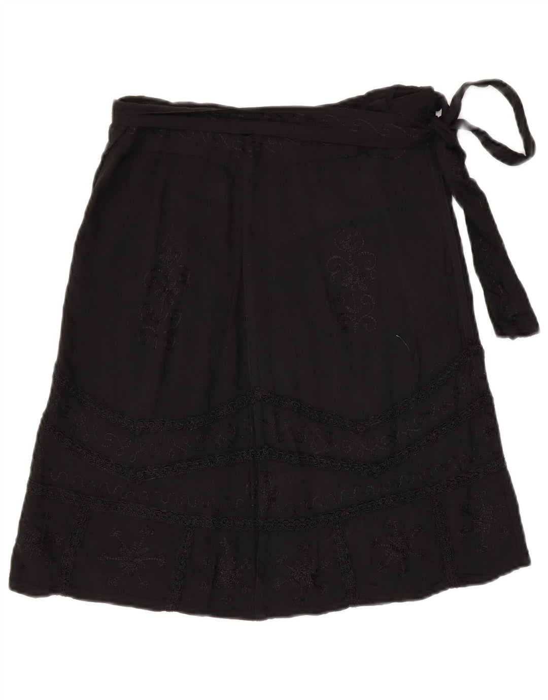 Gonna a portafoglio vintage da donna W30 media nera con motivo cachemire