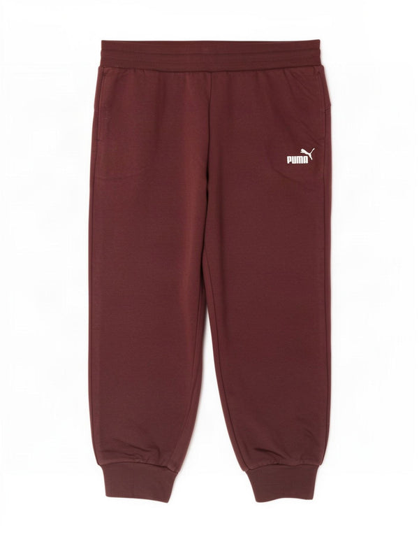 Pantaloni da tuta da donna Puma Joggers UK 14 Large Borgogna Cotone