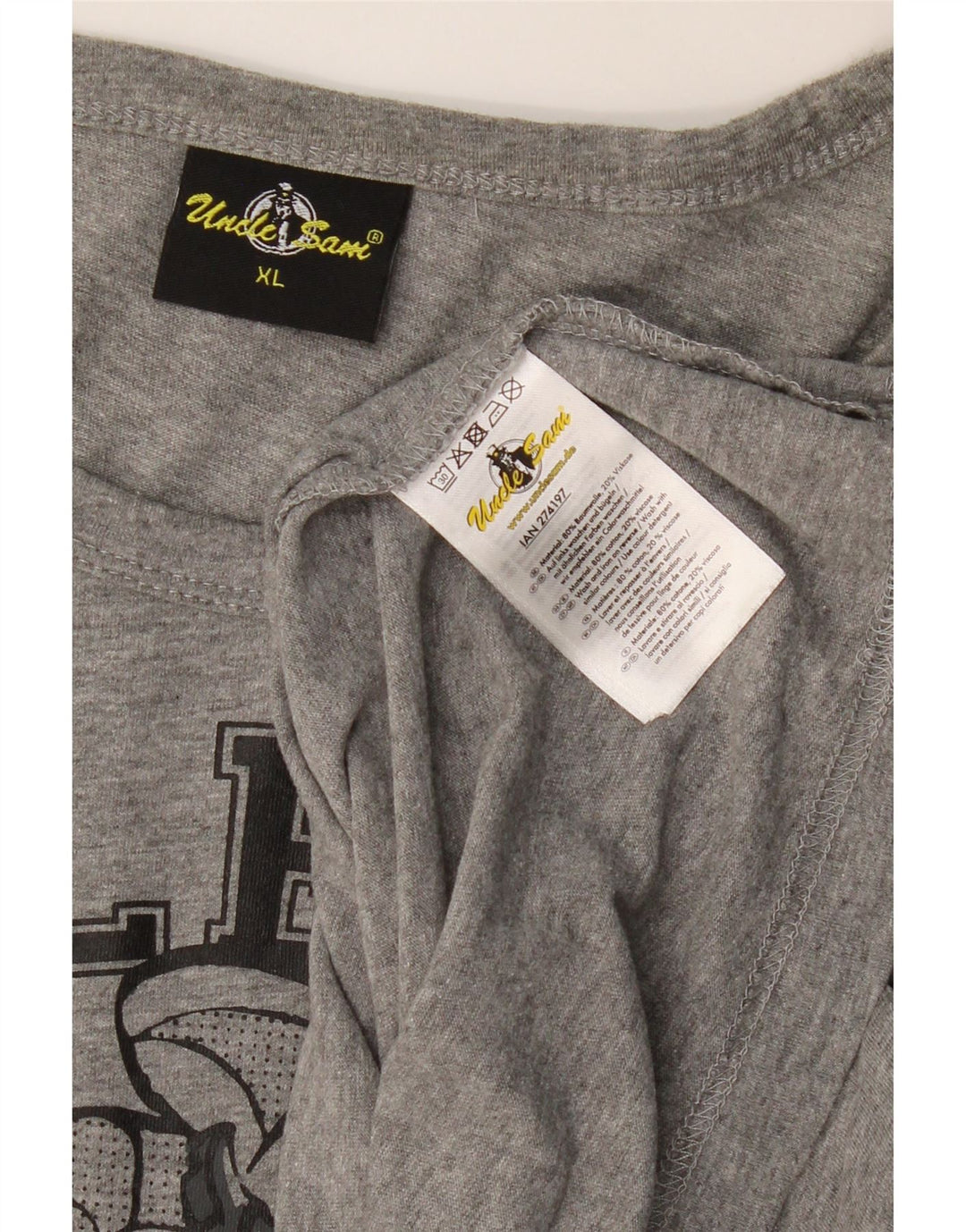 Canotta grafica da uomo UNCLE SAM XL in cotone grigio