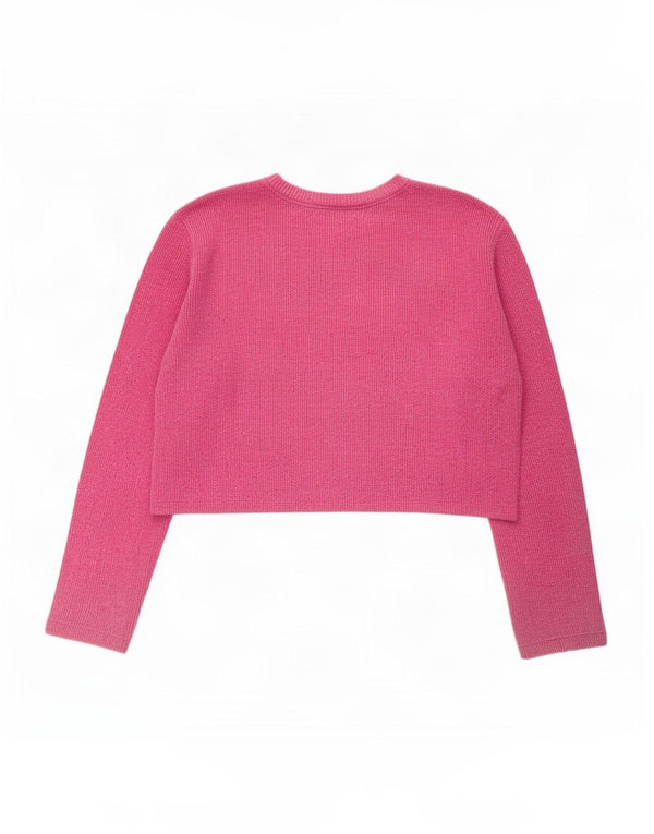 Top corto da donna Zara a maniche lunghe UK 10 piccolo cotone rosa