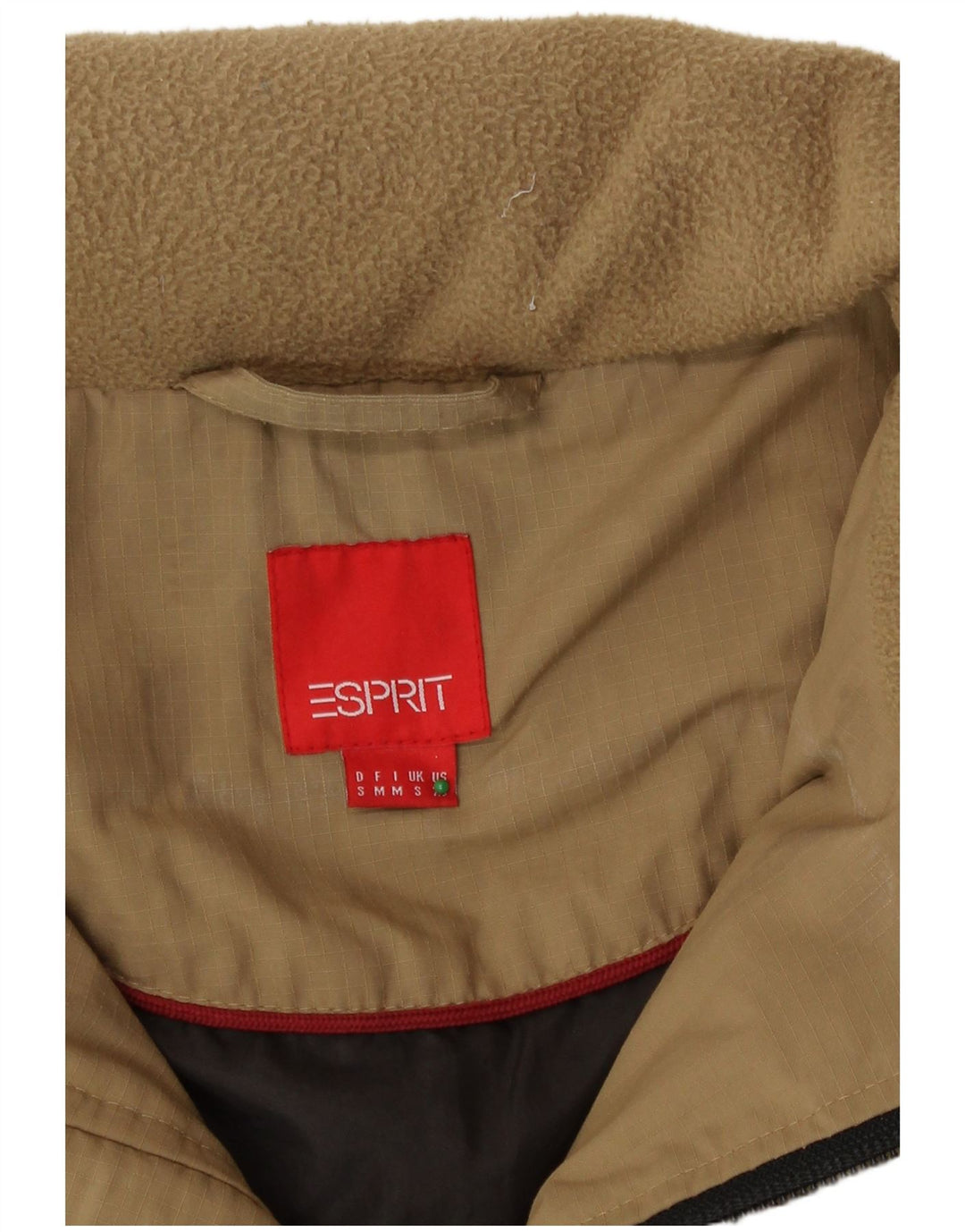 Giacca imbottita ampia da uomo Esprit UK 36 piccola in nylon beige