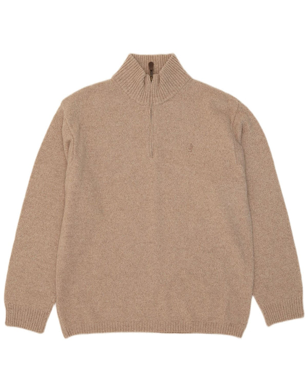 Marlboro Classics Maglione da uomo con zip e collo 2XL Lana beige