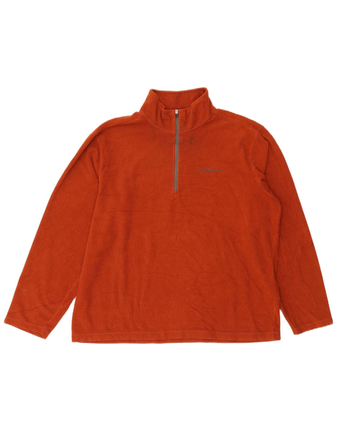 EDDIE BAUER Maglione in pile da uomo con zip e collo, grande, in poliestere arancione
