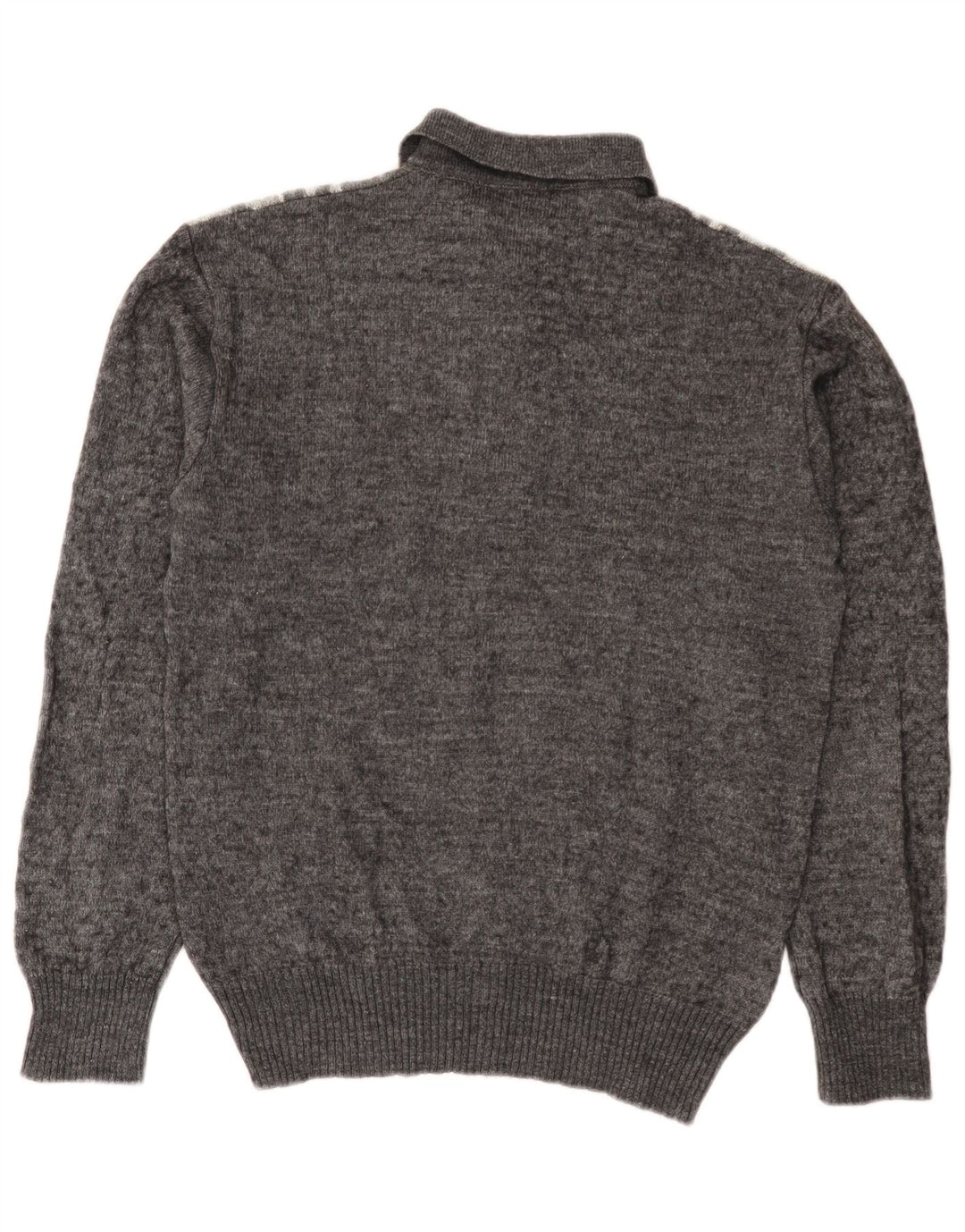 Maglione da uomo Rinaldi con collo alto, lana grigio medio a rombi/diamante
