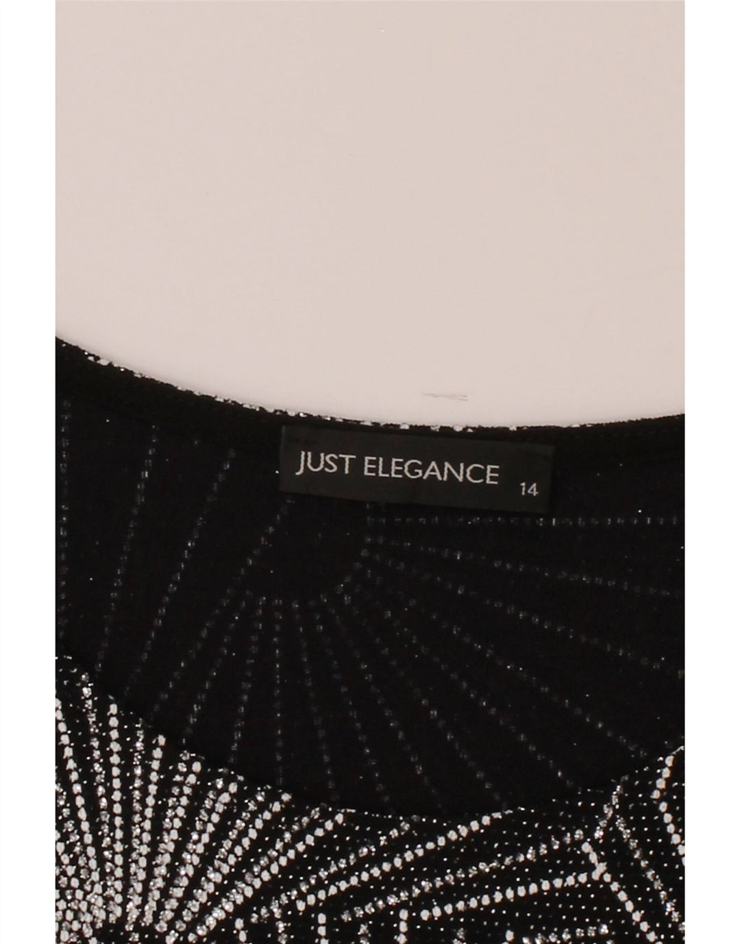 JUST ELEGANCE Womens Abstract Pattern Blouse Top UK 14 Large Black Vintage Just Elegance and Second-Hand Just Elegance from Messina Hembry 