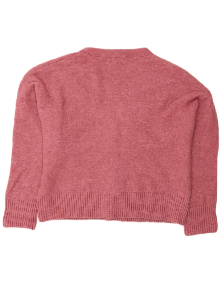 Maglione cardigan oversize da donna Zara UK 14 Acrilico rosa medio