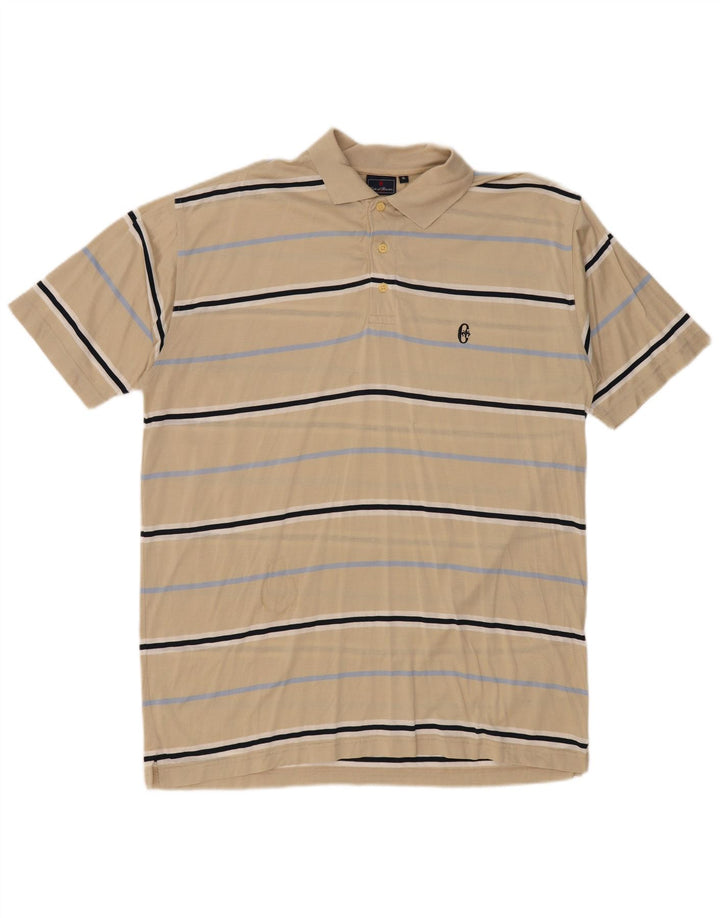 CONTE OF FLORENCE Polo Uomo XL Cotone Rigato Beige