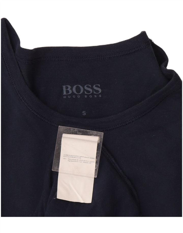 T-shirt da uomo Hugo Boss Top Small in cotone blu navy