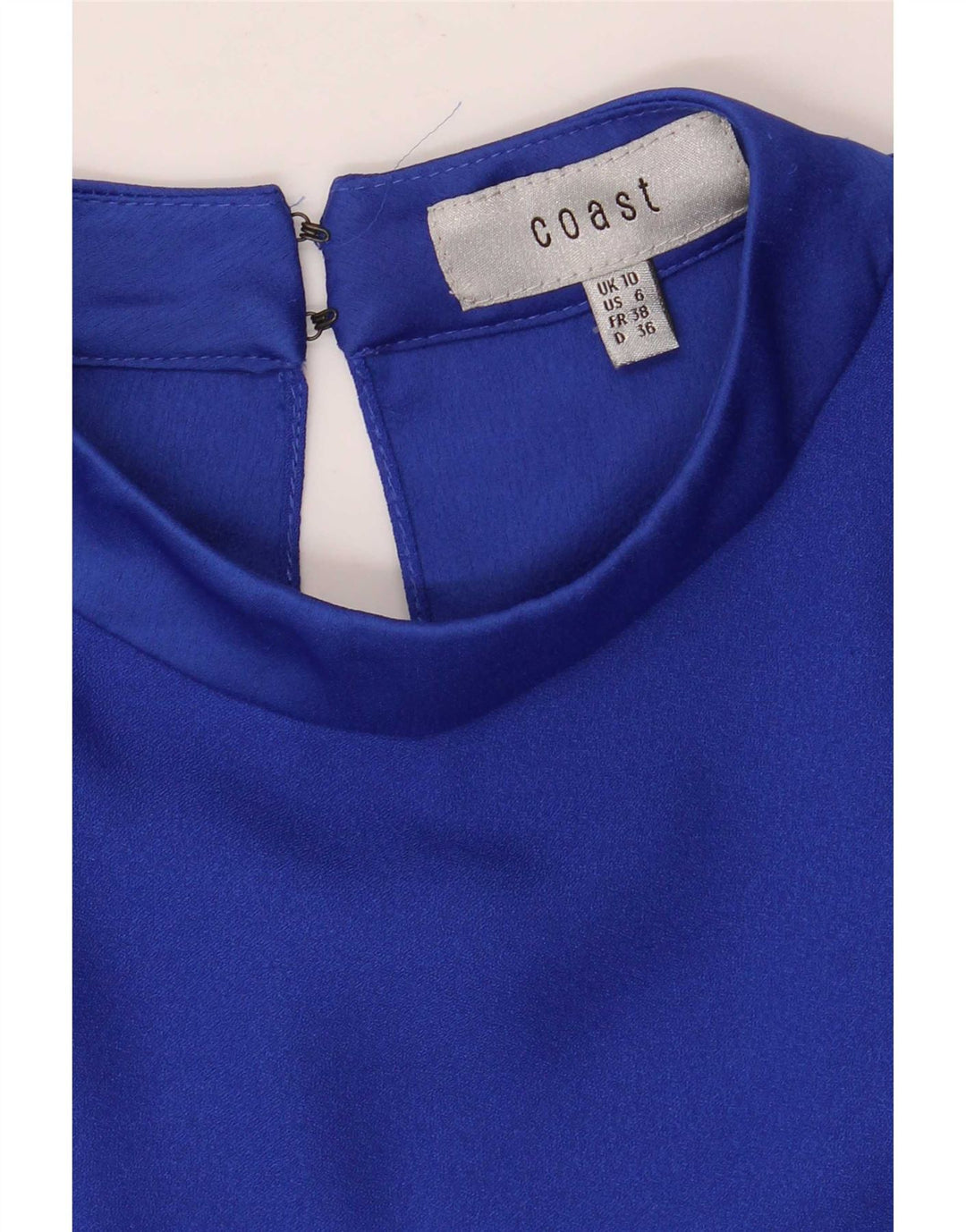 Top camicetta a maniche lunghe da donna Coast UK 10 piccolo poliestere blu