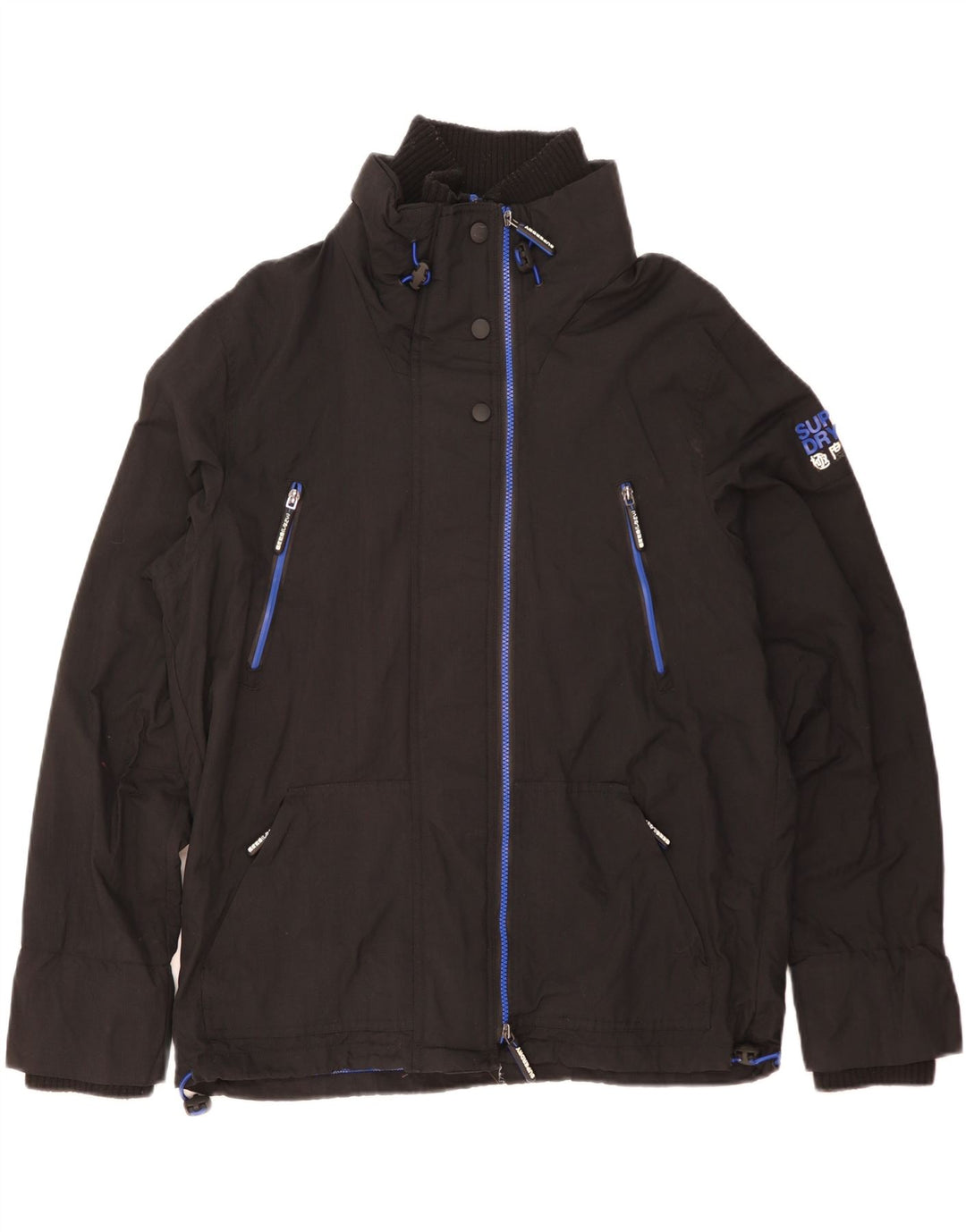 SUPERDRY Giacca antipioggia grafica da uomo The Wind Attacker UK 44 2XL Nylon nero
