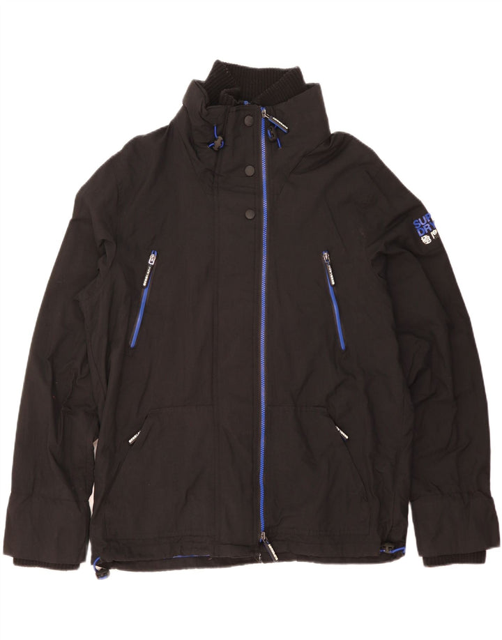 SUPERDRY Giacca antipioggia grafica da uomo The Wind Attacker UK 44 2XL Nylon nero