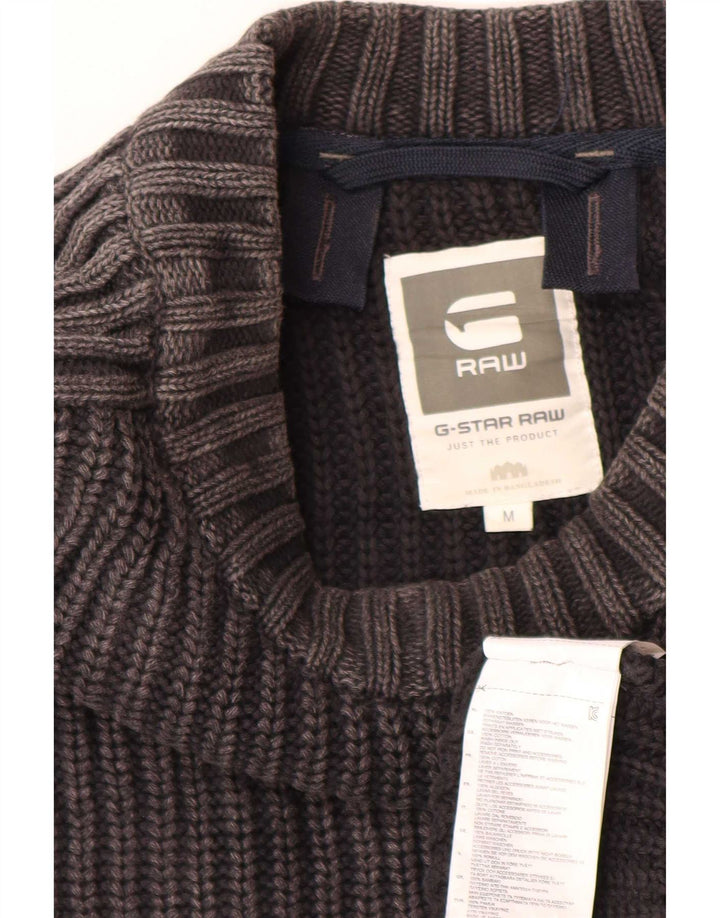 Maglione da uomo con scollo a barca G-Star in cotone grigio medio