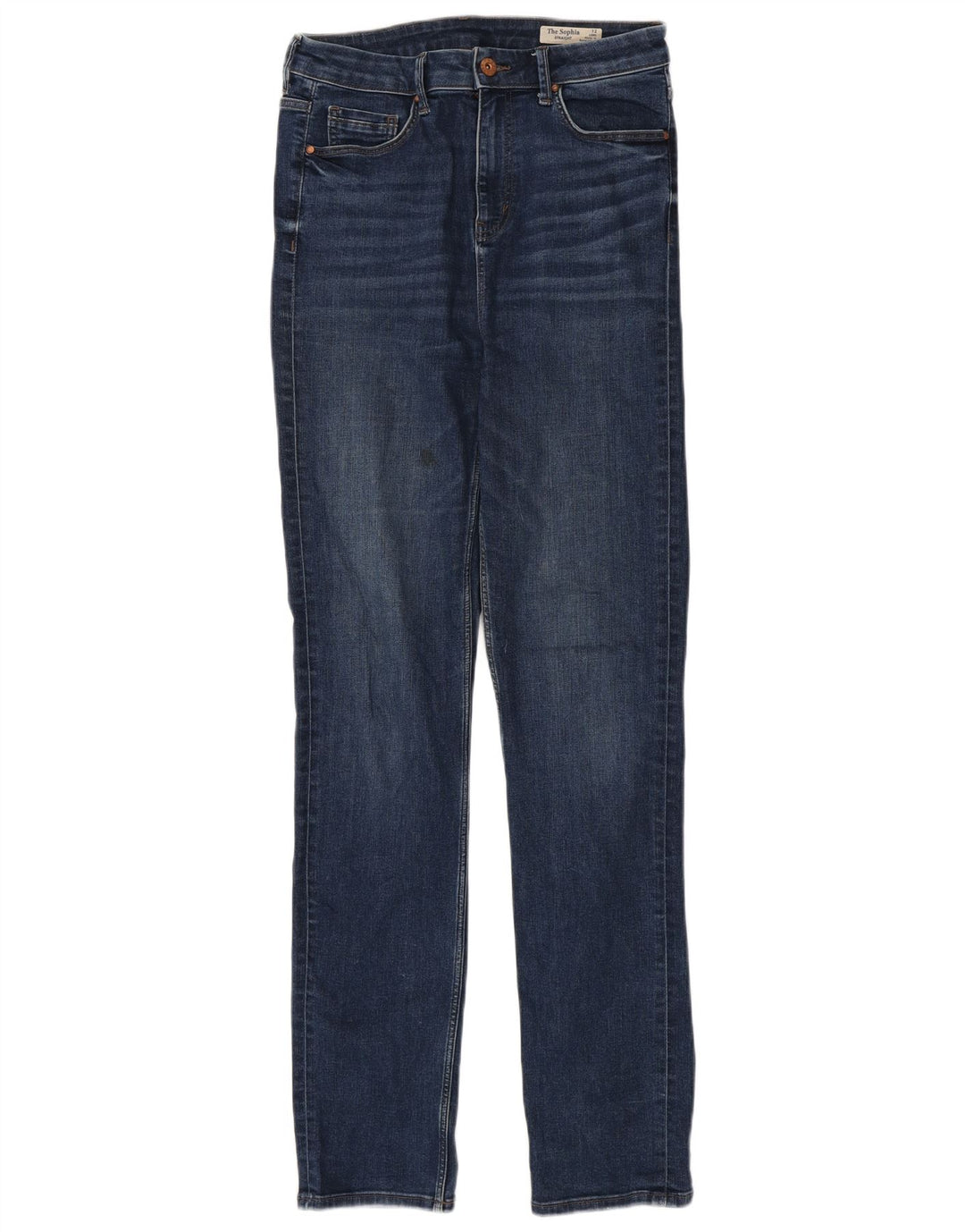 MARKS & SPENCER Jeans dritti Sophia da donna UK 12 Medio W30 L33 Blu