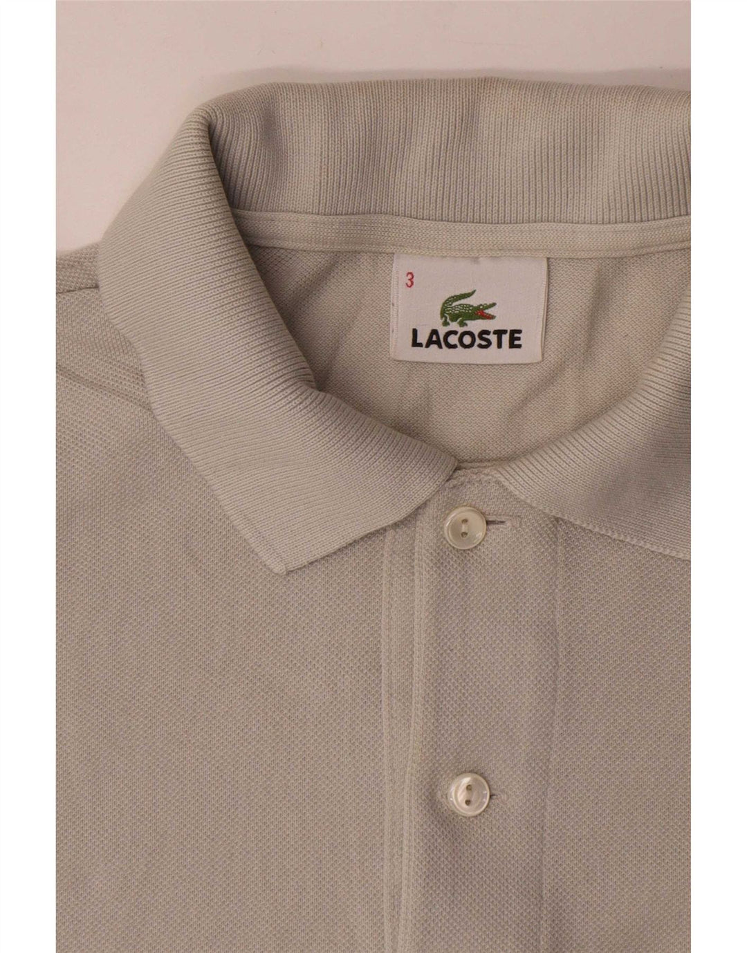 Polo da uomo Lacoste taglia 3 piccola in cotone grigio