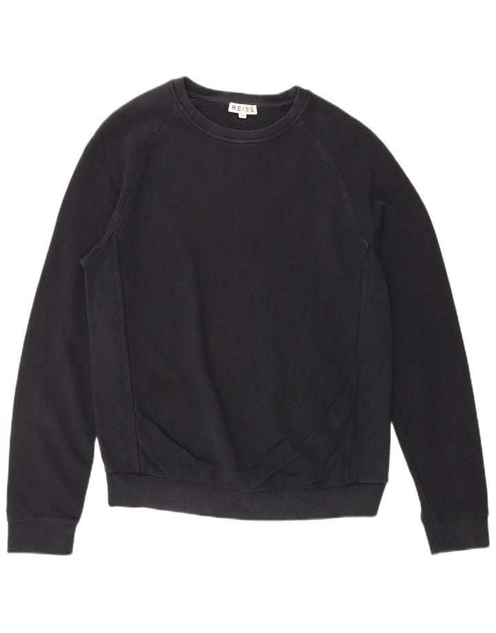 Felpa da donna REISS Maglione UK 14 Medio Blu Navy Cotone