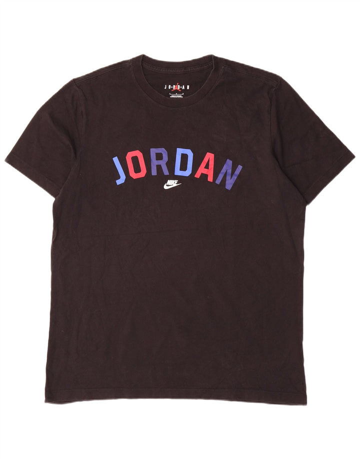T-shirt grafica da uomo Jordan Top grande in cotone nero