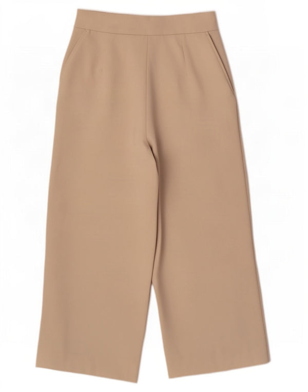 Pantaloni Capri a gamba larga da donna Zara medi W28 L22 poliestere beige