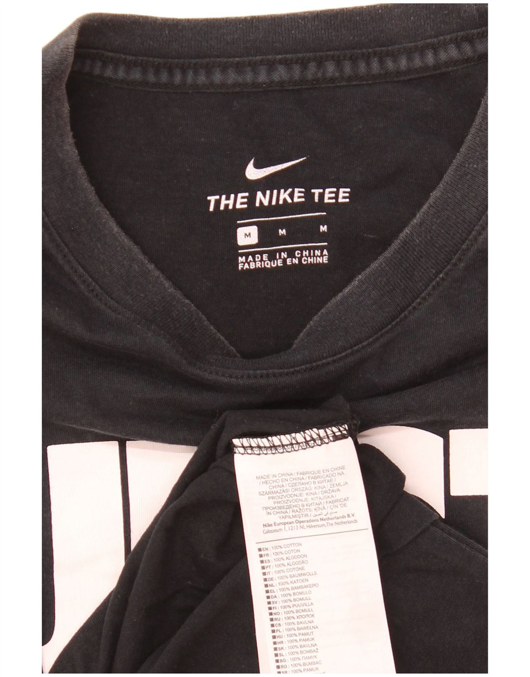 T-shirt grafica da uomo Nike Top in cotone nero medio