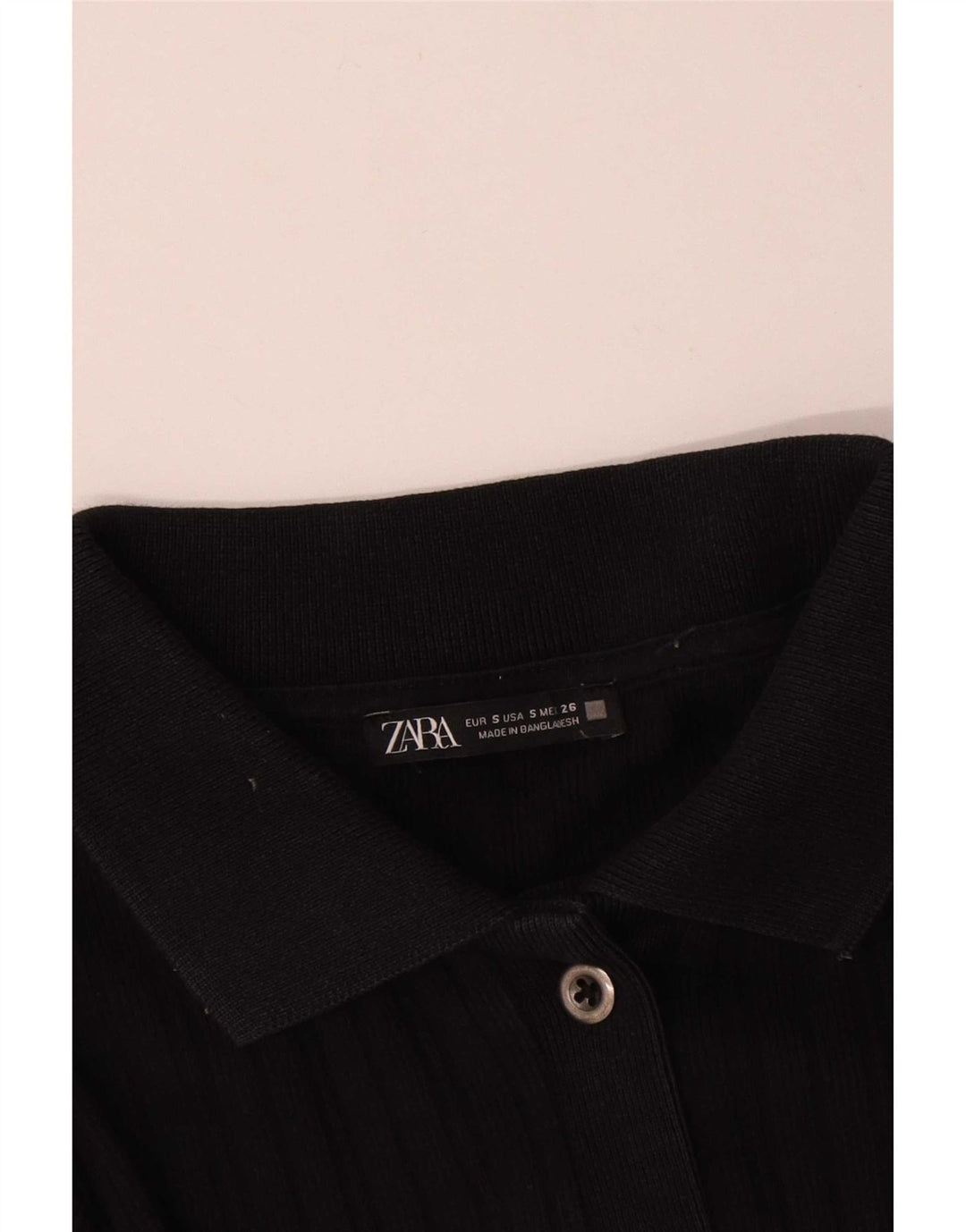 Camicetta corta da donna Zara UK 8 piccola in cotone nero