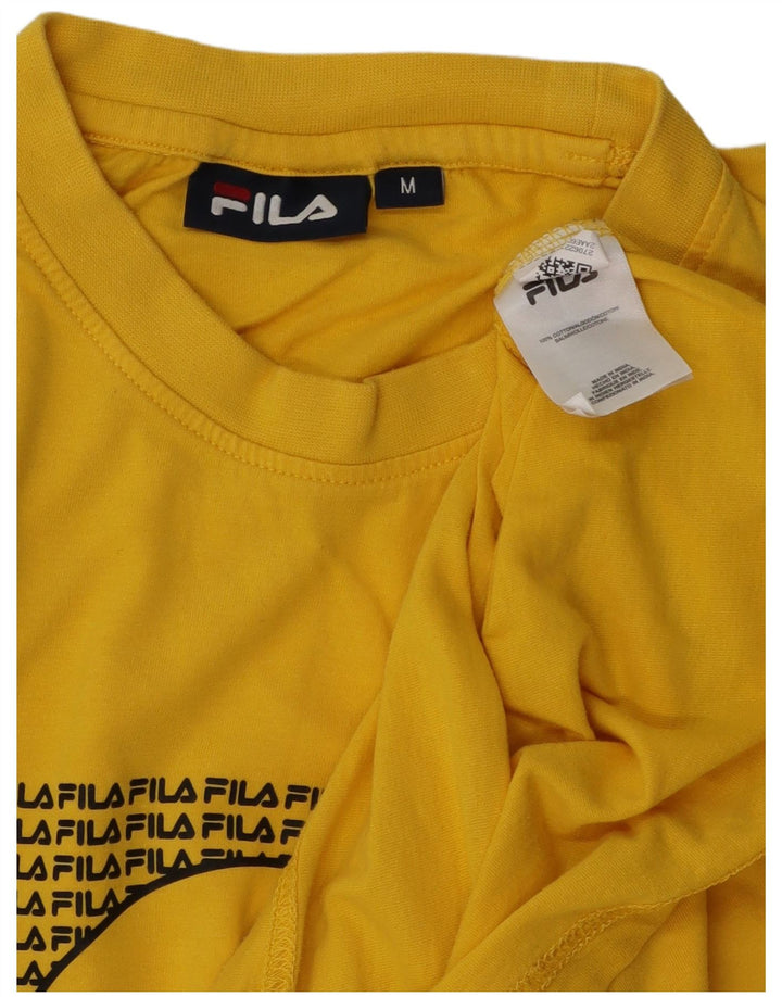 T-shirt grafica da uomo Fila Top in cotone giallo medio