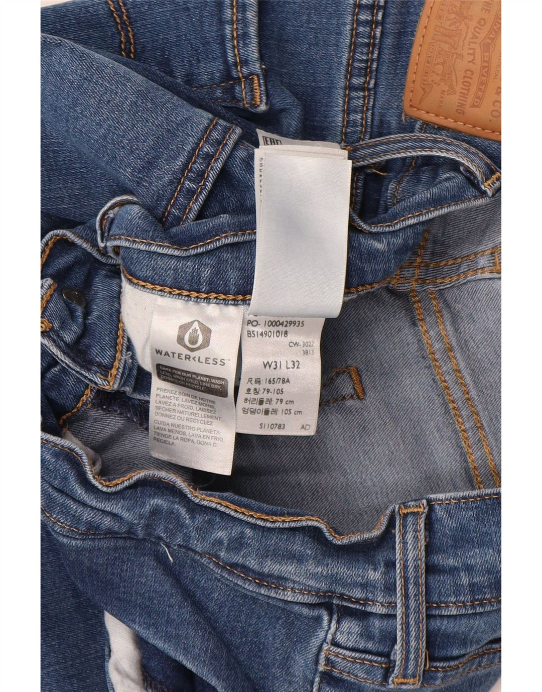 Jeans dritti a vita alta Levi's 724 da donna W31 L32 Lyocell blu