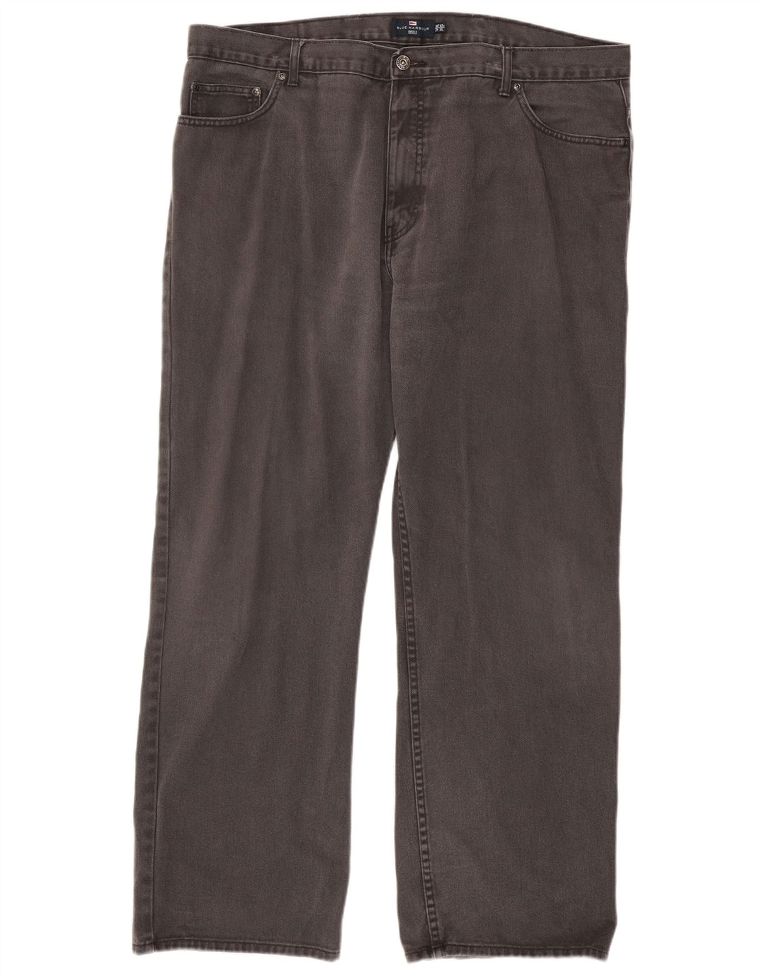 Jeans dritti da uomo Marks & Spencer blu Harbour W42 L31 cotone grigio