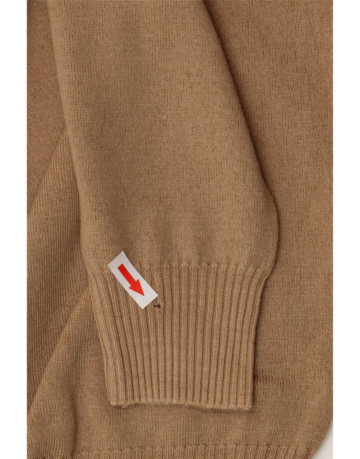 Maglione Zara da uomo con scollo a V XL in lana marrone