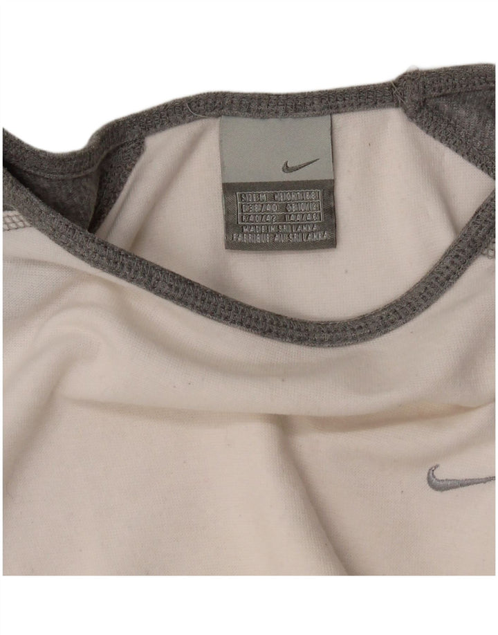 Top NIKE da donna a maniche lunghe UK 10/12 Medium White Colourblock