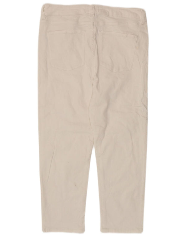 Jeans corti a sigaretta da donna Marks & Spencer UK 18 XL W36 L24 Bianco