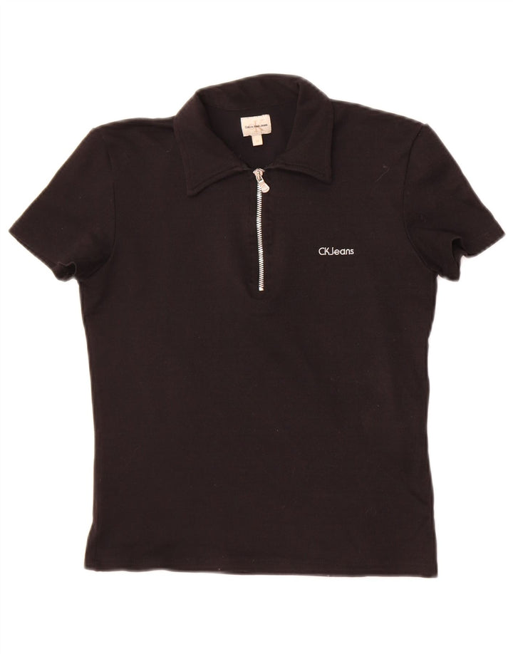 Polo corta da donna Calvin Klein Jeans UK 12 media nera