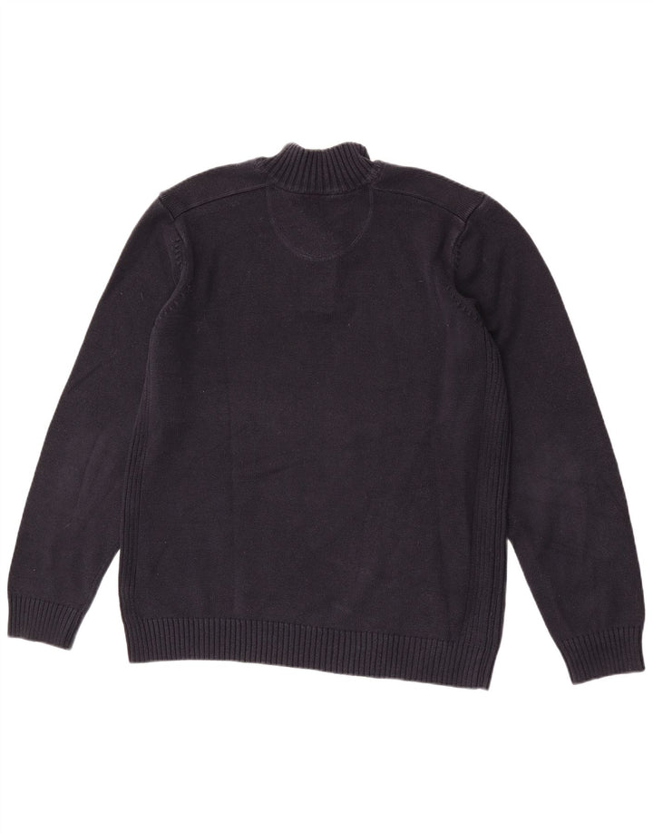 Maglione da uomo Marks & Spencer con bottoni e collo grande blu navy