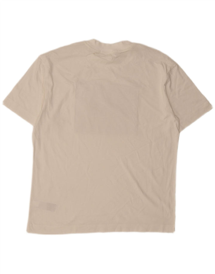CALVIN KLEIN JEANS Mens Graphic T-Shirt Top Medium White Cotton