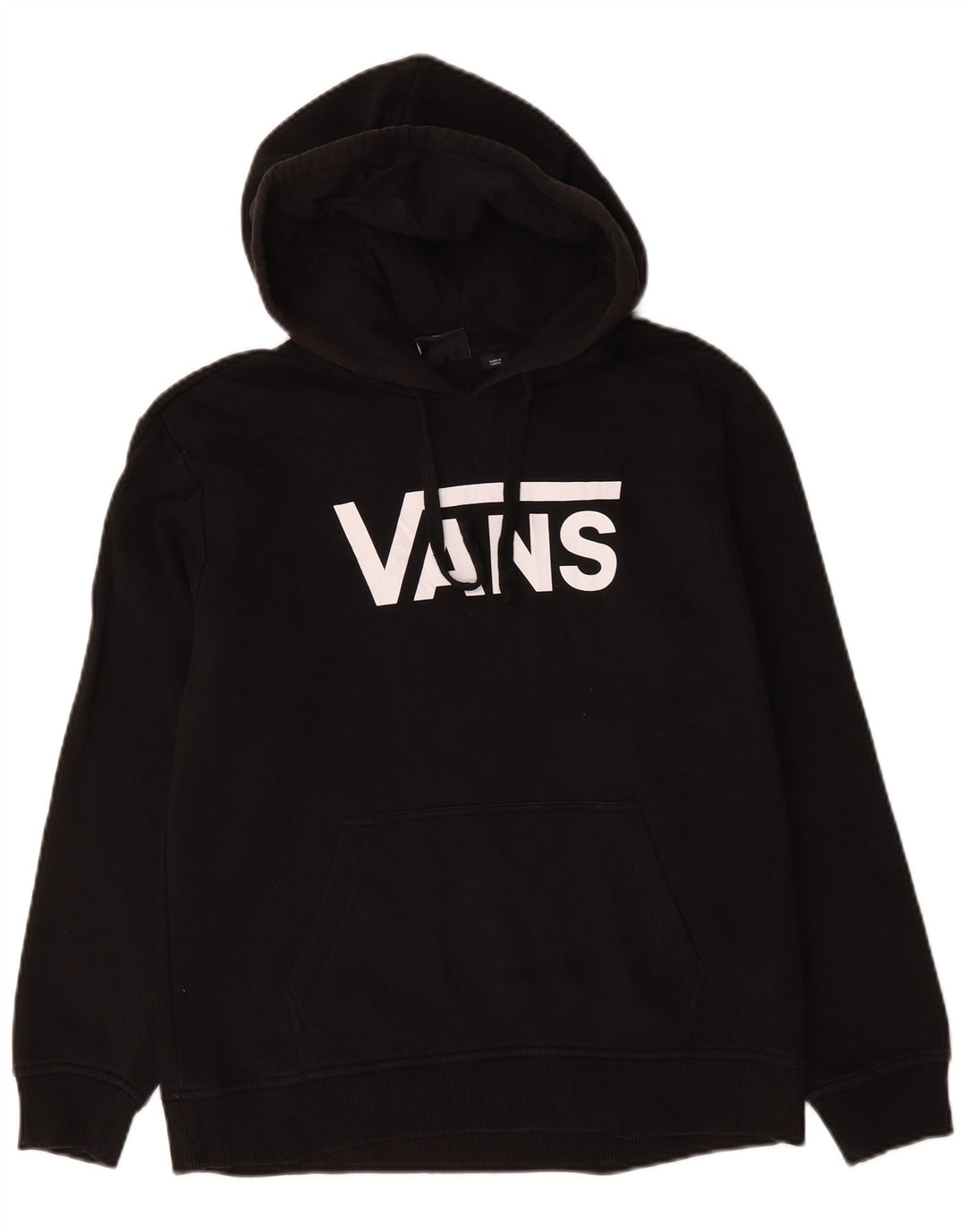 Felpa con cappuccio grafica da uomo Vans, cotone medio nero