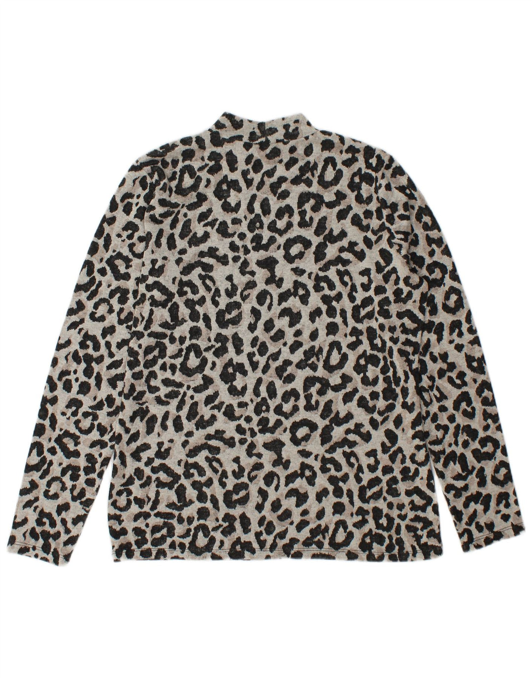 Top da donna a maniche lunghe Oasis UK 14 Poliestere con stampa animalier grigio medio