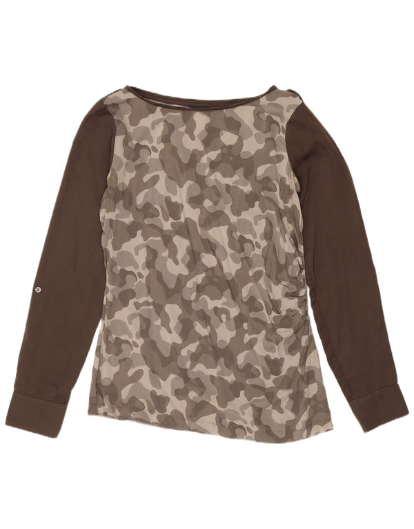 Camicetta a maniche lunghe da donna Trussardi Jeans UK 10 Small Grey Camouflage