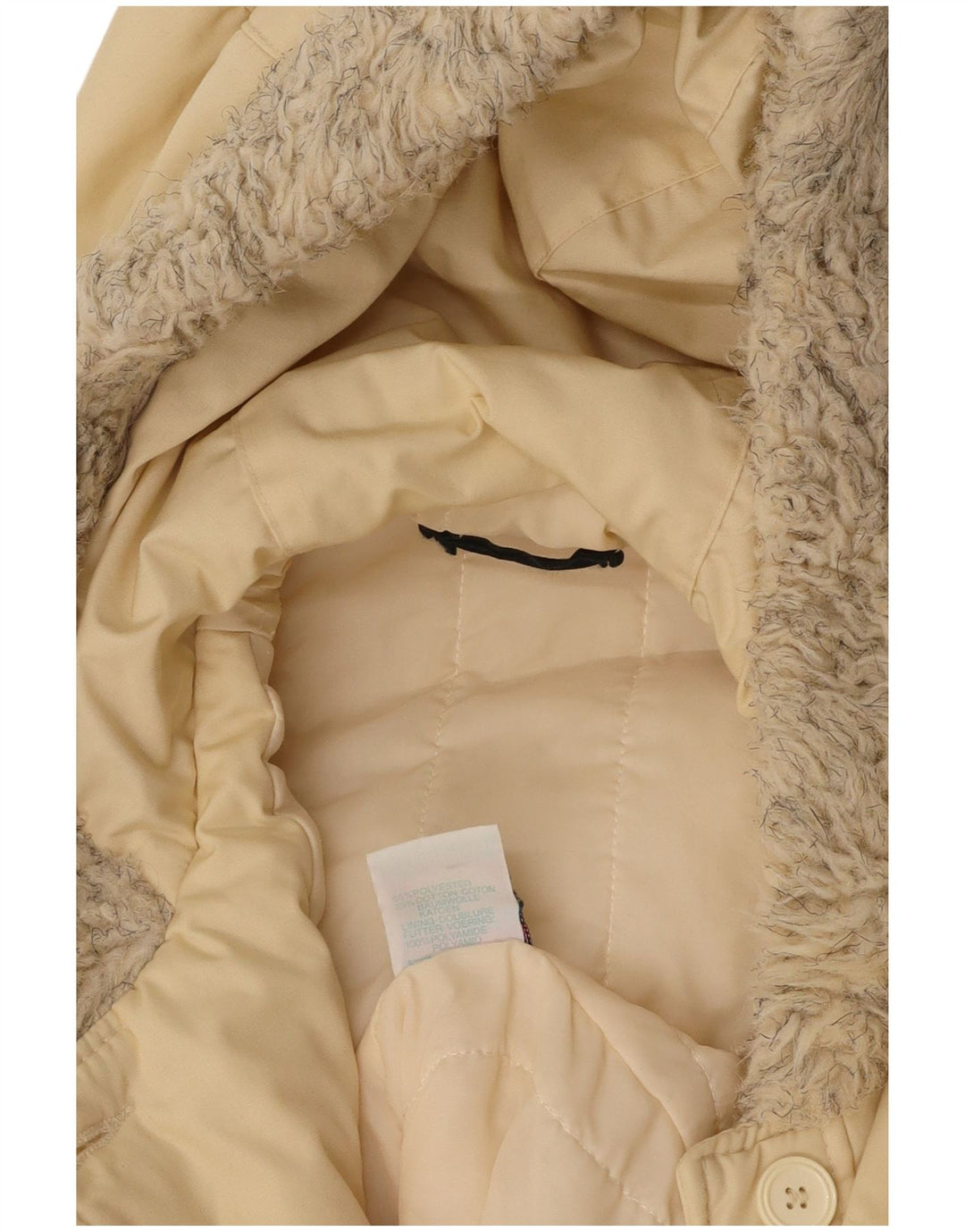 PALOMINO Womens Hooded Padded Coat UK 14 Large Off White Polyester