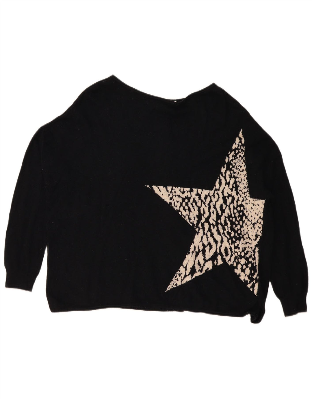 MINT VELVET Maglione da donna con scollo a barca con motivo astratto UK 10 Piccolo Bl