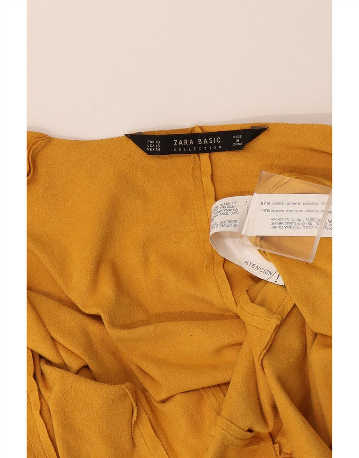 Giacca blazer aperta oversize da donna Zara UK 6 XS poliestere giallo