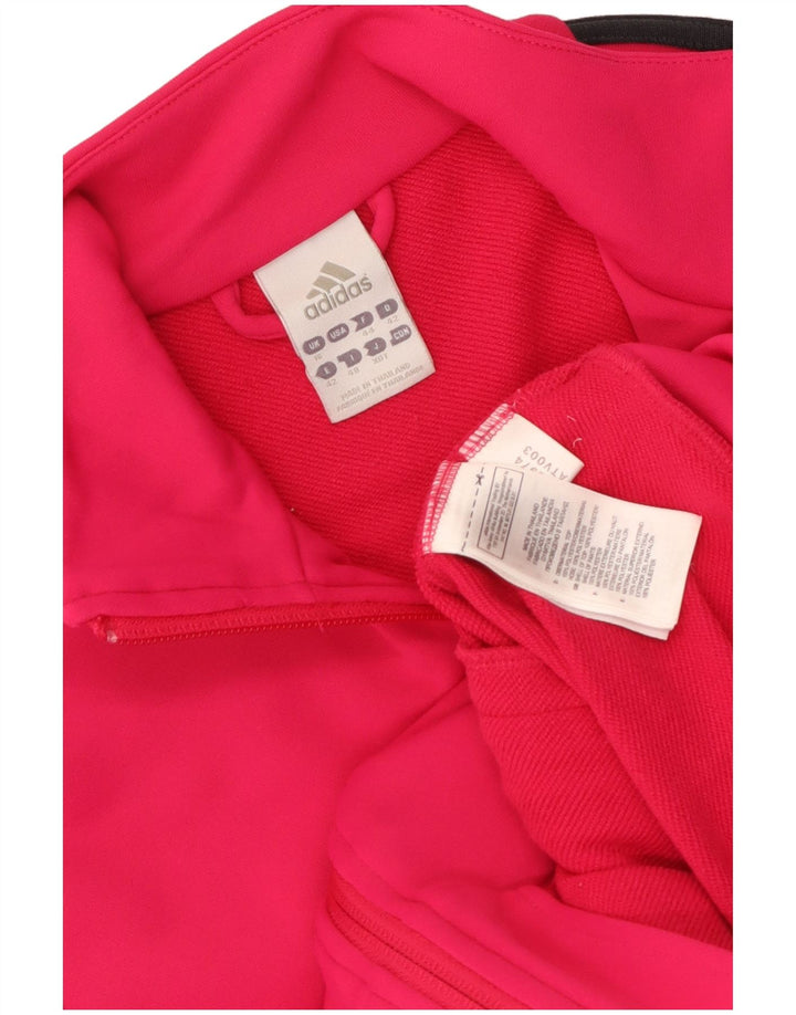 Giacca da ginnastica da donna Adidas UK 16 grande rosa poliestere