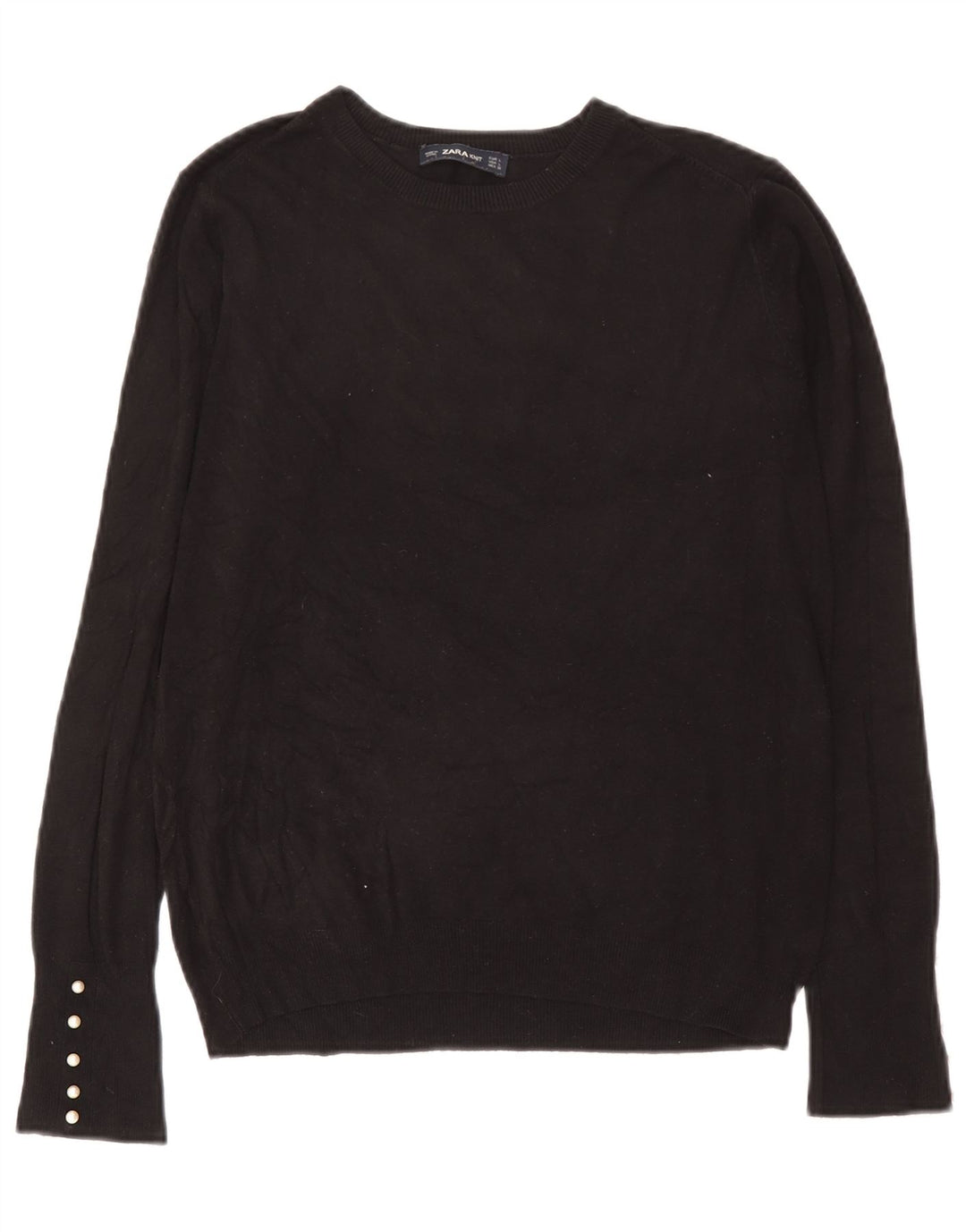 Maglione maglione girocollo da donna Zara UK 14 grande nero