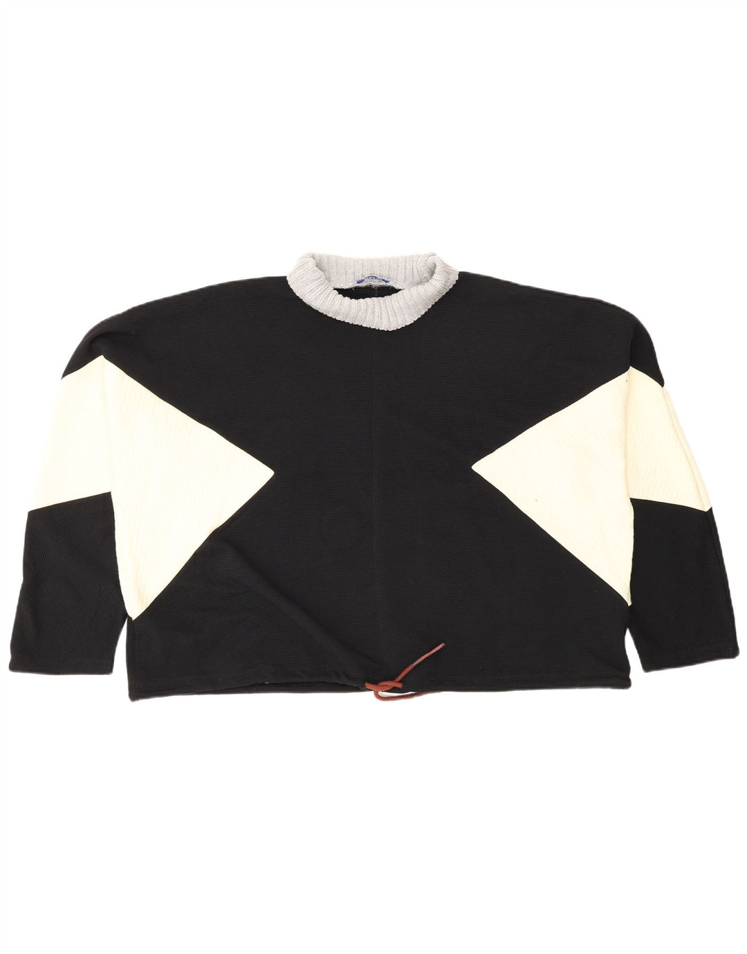 Top Zara da donna oversize in camicetta UK 10 Small in cotone color block nero