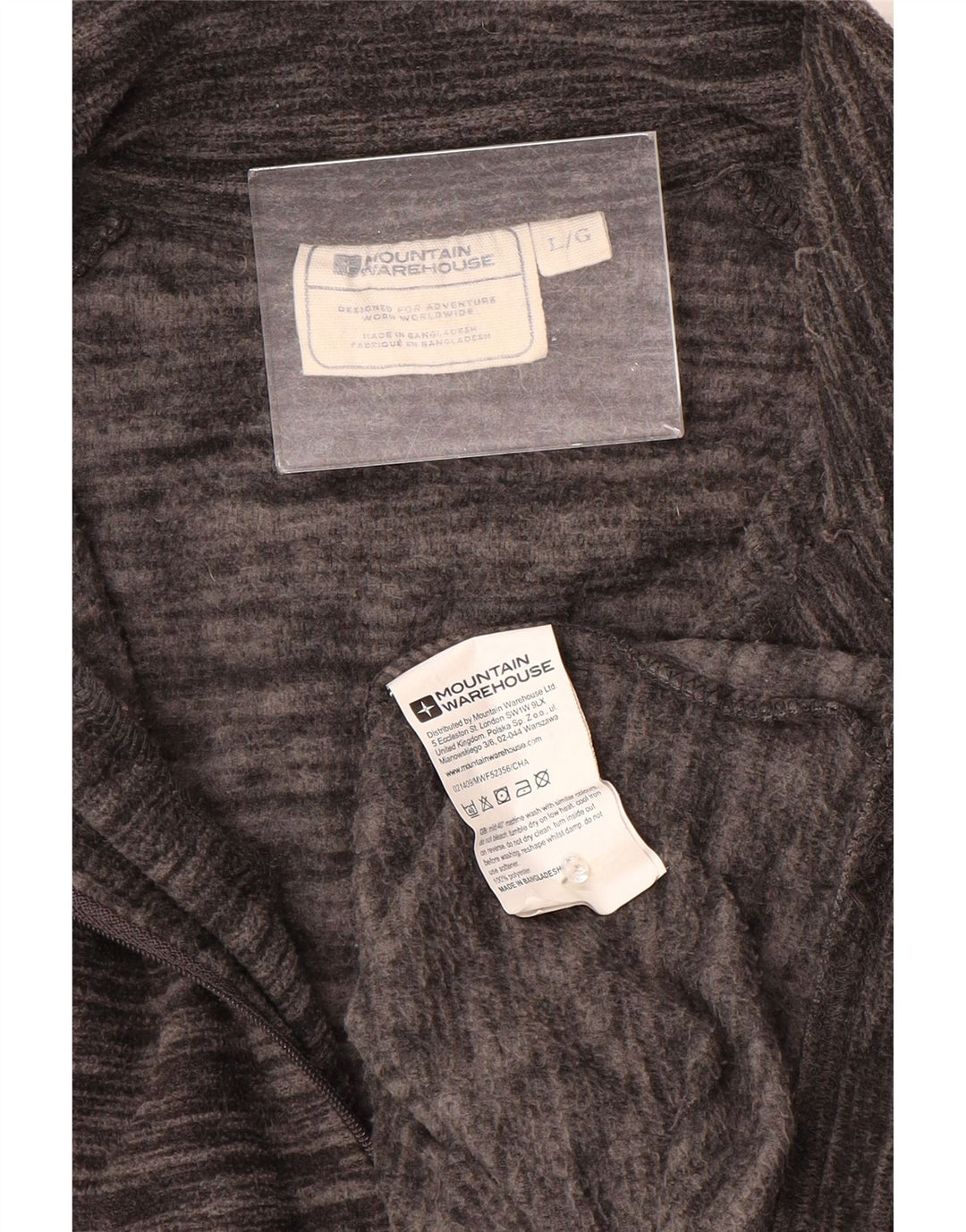 Mountain Warehouse Maglione in pile da uomo con collo con zip, grande poliestere chiazzato grigio