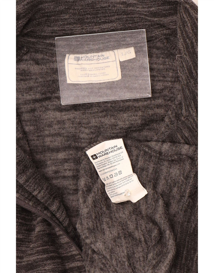 Mountain Warehouse Maglione in pile da uomo con collo con zip, grande poliestere chiazzato grigio