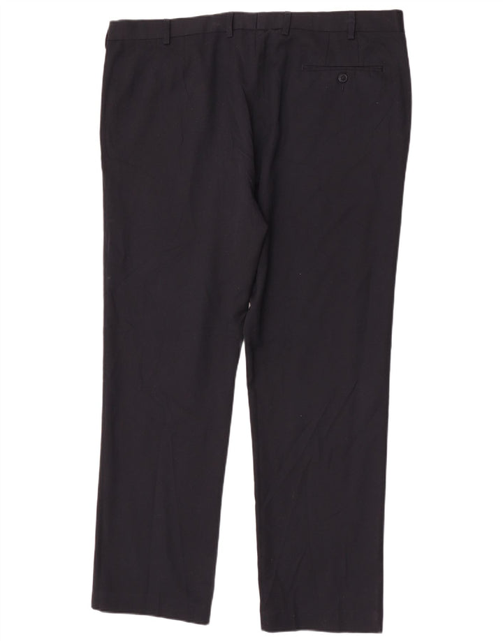 Pantaloni da abito vestibilità regolare Marks & Spencer da uomo W42 L31 poliestere blu navy