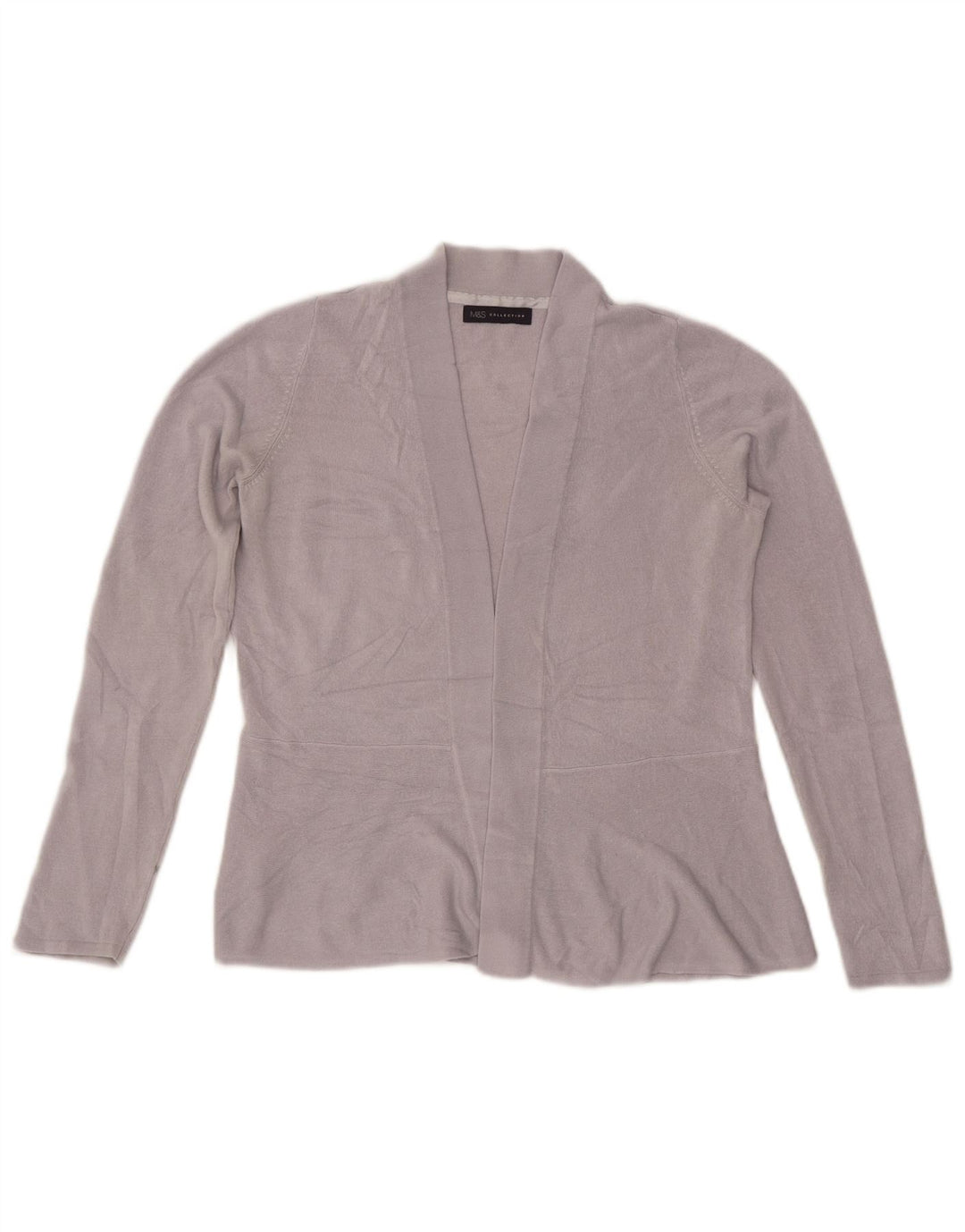Maglione cardigan aperto da donna Marks & Spencer UK 12 Acrilico grigio medio