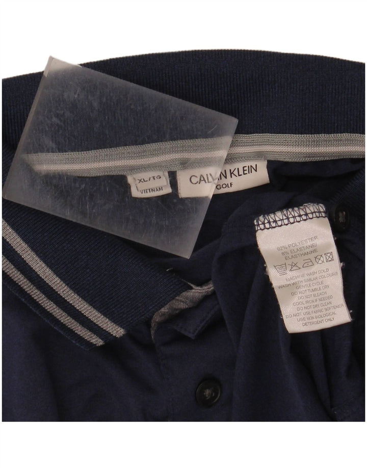 Polo da golf da uomo CALVIN KLEIN XL poliestere blu navy